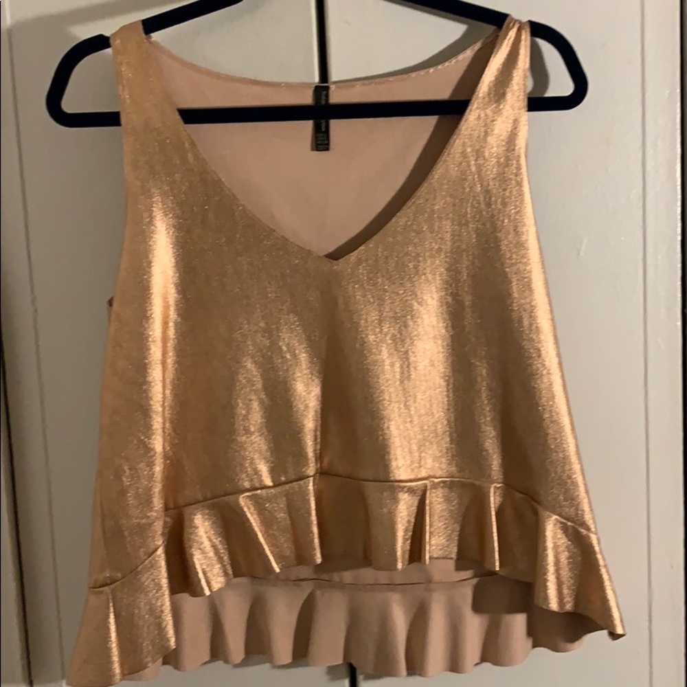 Zara rose gold peplum top